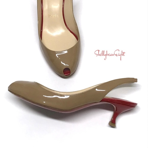 Christian Louboutin Shoes - CHRISTIAN LOUBOUTIN NudeCAMEL RED Kitten Heels 5.5
